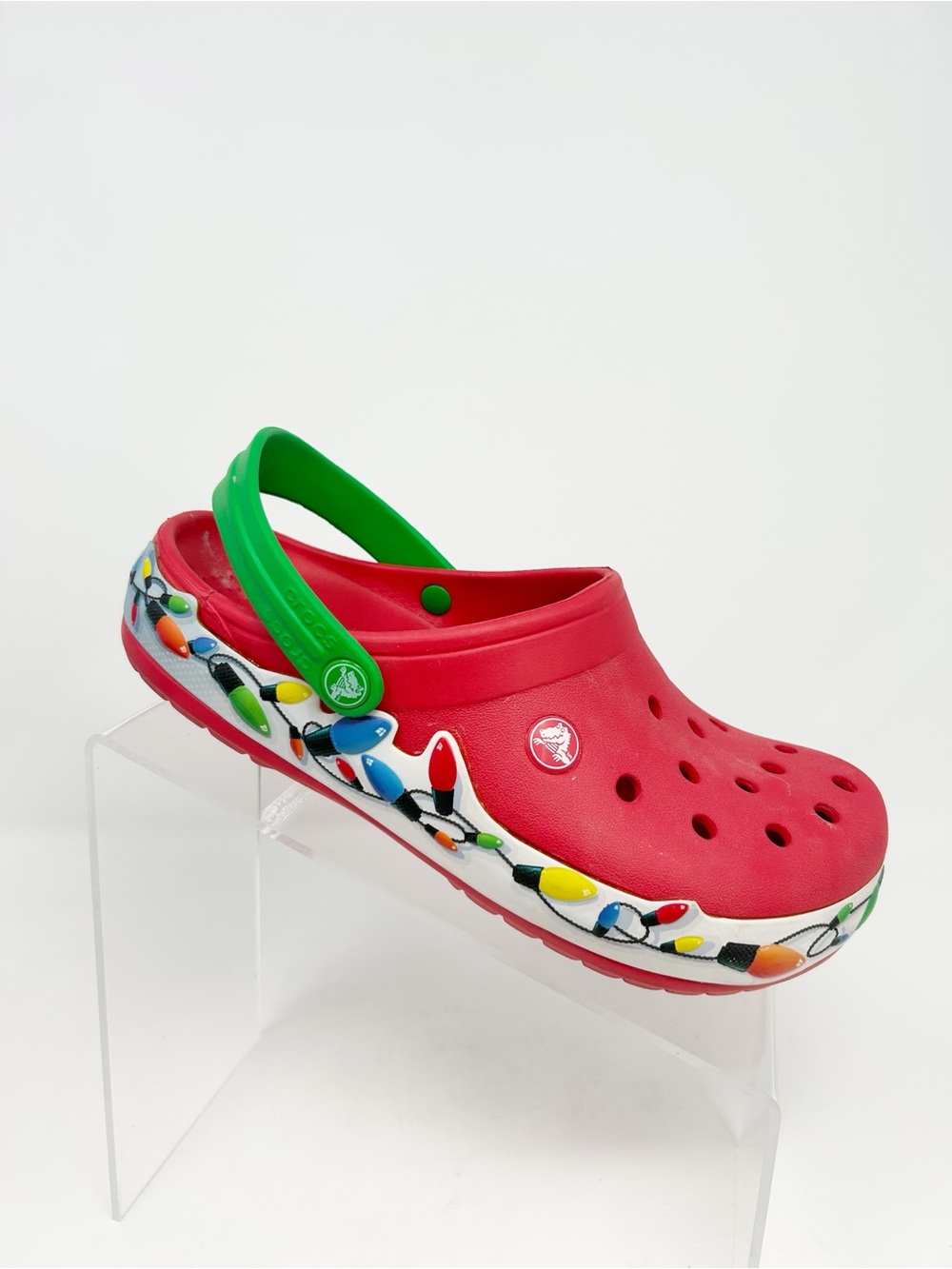 Crocs Crocband Holiday Lights Clog Unisex Red Christmas Lights Size 8 Festive